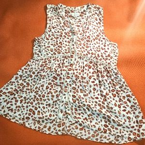 Anthropologie XL Leopard print Blouse